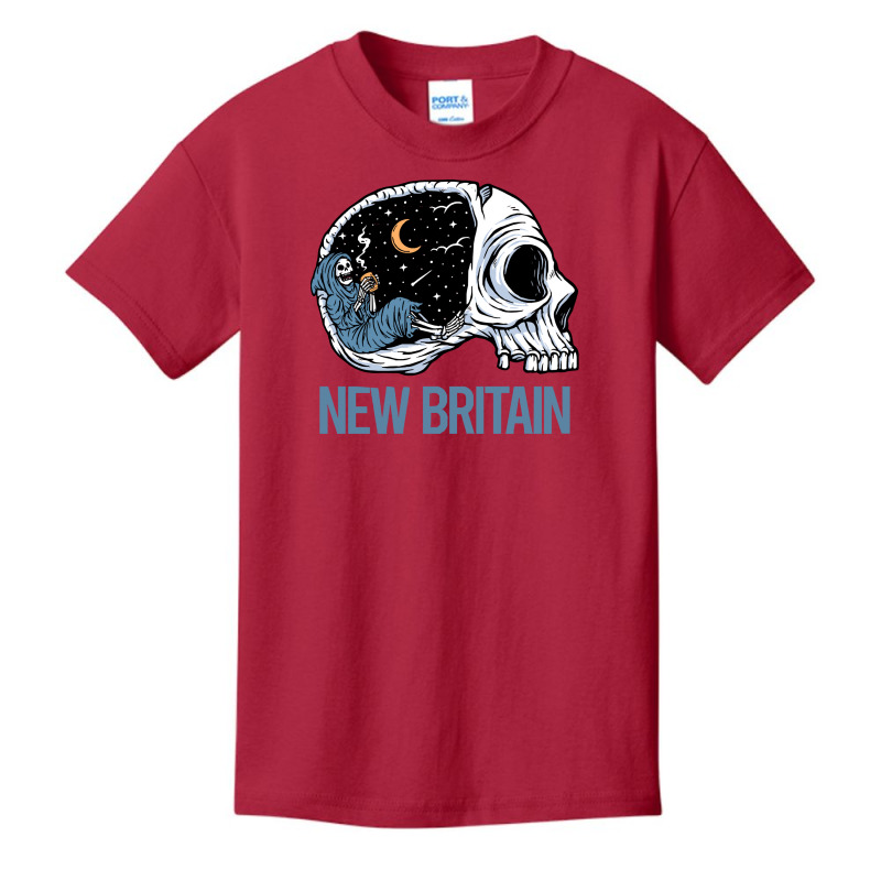 New Britain T  Shirt Chilling Skeleton New Britain T  Shirt Basic Youth T-shirt | Artistshot