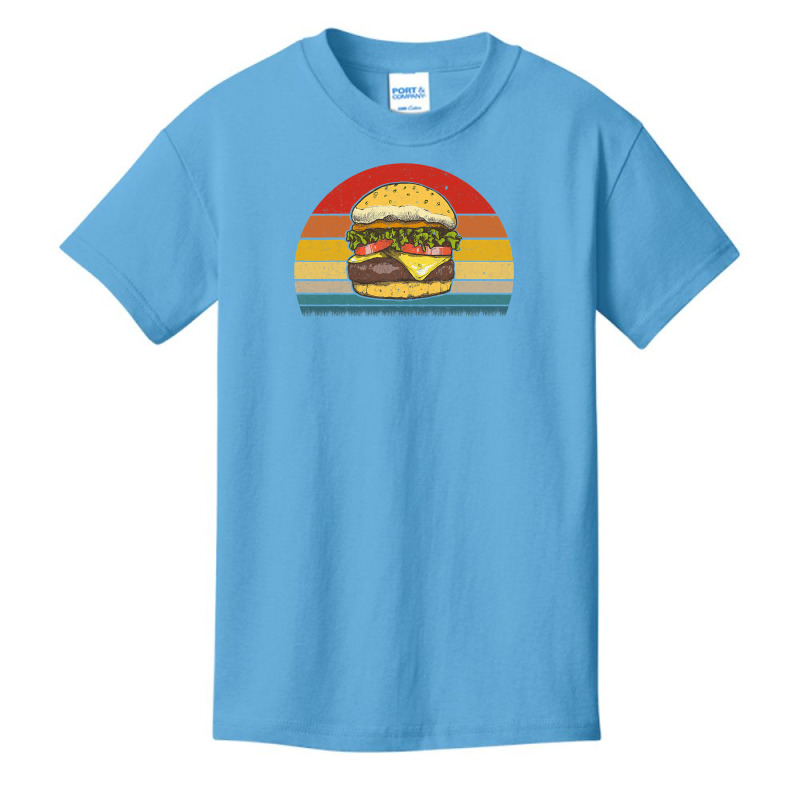 Retro Vintage Cheeseburger Design Costume Hamburger Lovers T Shirt Basic Youth T-shirt | Artistshot