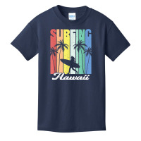 Surfing Hawaii Hawaiian Island Surfer Girl Palm Tree Rainbow T Shirt Basic Youth T-shirt | Artistshot