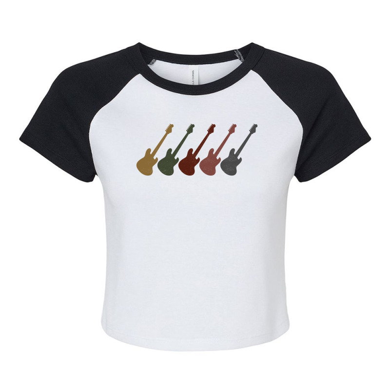 Bass Guitar Player Music Musician Bassist Raglan Crop Top by Tasteful Tees | Artistshot