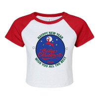 Merry Christmas & Happy New Year Raglan Crop Top | Artistshot