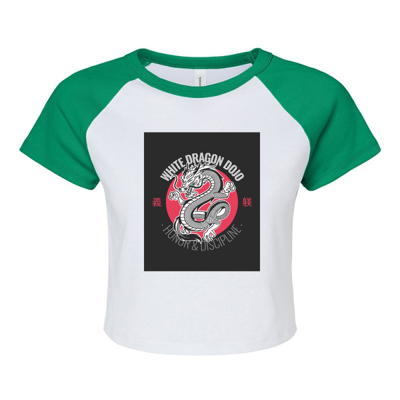 White Dragon Dojo Raglan Crop Top by Pannell Quintero | Artistshot