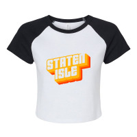 Staten Island Groovy Raglan Crop Top | Artistshot