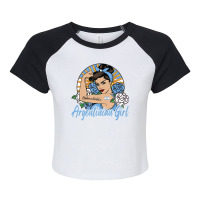 Argentina Girl Argentinian Mujer Argentine Flag Raglan Crop Top | Artistshot