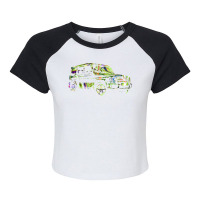 G Wagon Abstract Psychedelic Colorful Raglan Crop Top | Artistshot