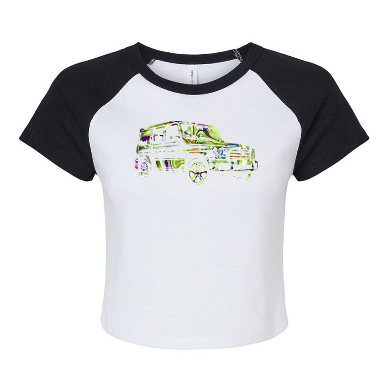 G Wagon Abstract Psychedelic Colorful Raglan Crop Top by hishamborgy | Artistshot