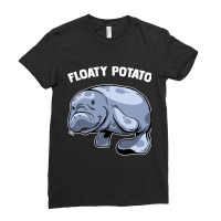 Floaty Potato Manatee Sea Animal Aquatic Marine Ma Ladies Fitted T-shirt | Artistshot