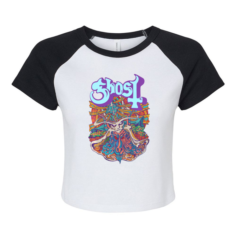 Ghost Seven Inches Of Satanic Panic Raglan Crop Top by Min09 | Artistshot