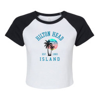 Hilton Head Island South Carolina Beach Palm Trees Summer Raglan Crop Top | Artistshot