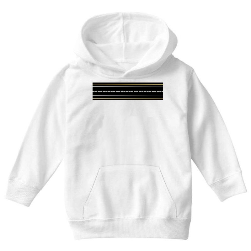 White And Yellow Parallel Lines Design Youth Hoodie by American choice | Artistshot