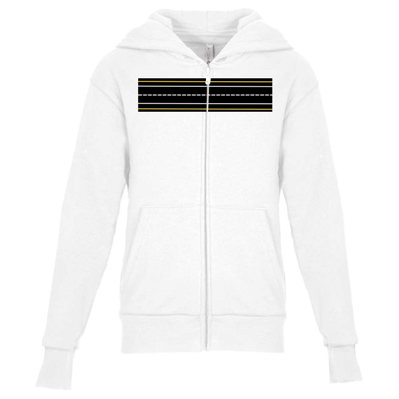 White And Yellow Parallel Lines Design Youth Zipper Hoodie by American choice | Artistshot