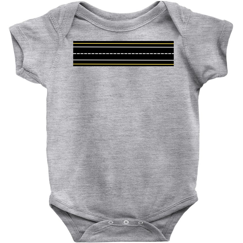 White And Yellow Parallel Lines Design Baby Bodysuit by American choice | Artistshot