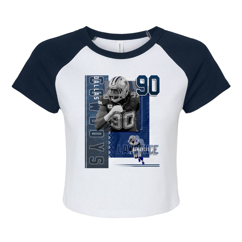 Demarcus Lawrence Football Paper Poster Cowboys 2 Raglan Crop Top by JudyRowena | Artistshot