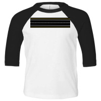 White And Yellow Parallel Lines Design Toddler 3/4 Sleeve Tee | Artistshot