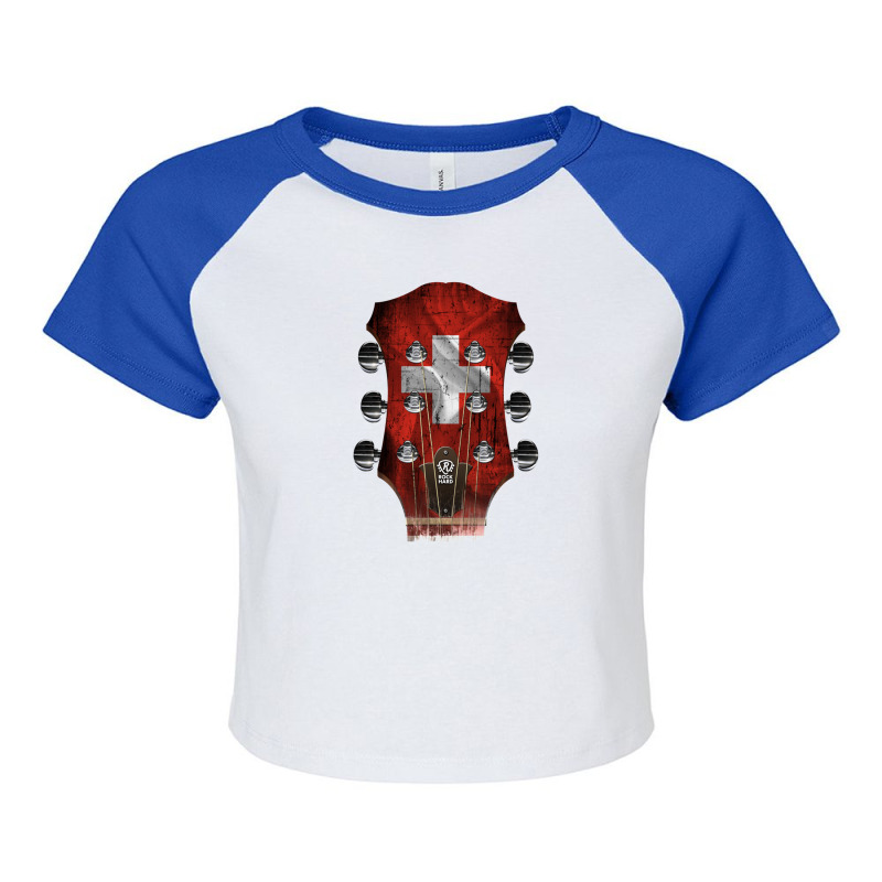 Guitar Headstock Switzerland Raglan Crop Top by KaylaCasey | Artistshot