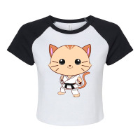 Jiu Jitsu Cat Kawaii Mma Martial Arts Pet Owner Raglan Crop Top | Artistshot