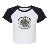 My Favorite Color Is Christmas Lights, Funny Christmas Raglan Crop Top | Artistshot