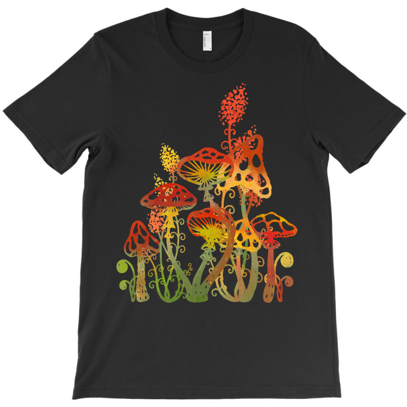 Mushrooms T  Shirtred Magic Forest Mushrooms And Fern T  Shirt T-Shirt by clement51593 | Artistshot