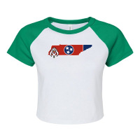 State Of Tennessee Flag With State Flower Iris 2 Raglan Crop Top | Artistshot