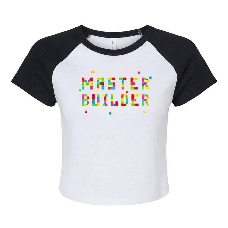 Funny Master Builder Cool Construction Block Building Gift Raglan Crop Top by TROYHADLEYTRAVIS | Artistshot