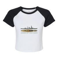 Japanese Battleship Nagato Ww2 Super-dreadnought Diagram Gift Raglan Crop Top | Artistshot