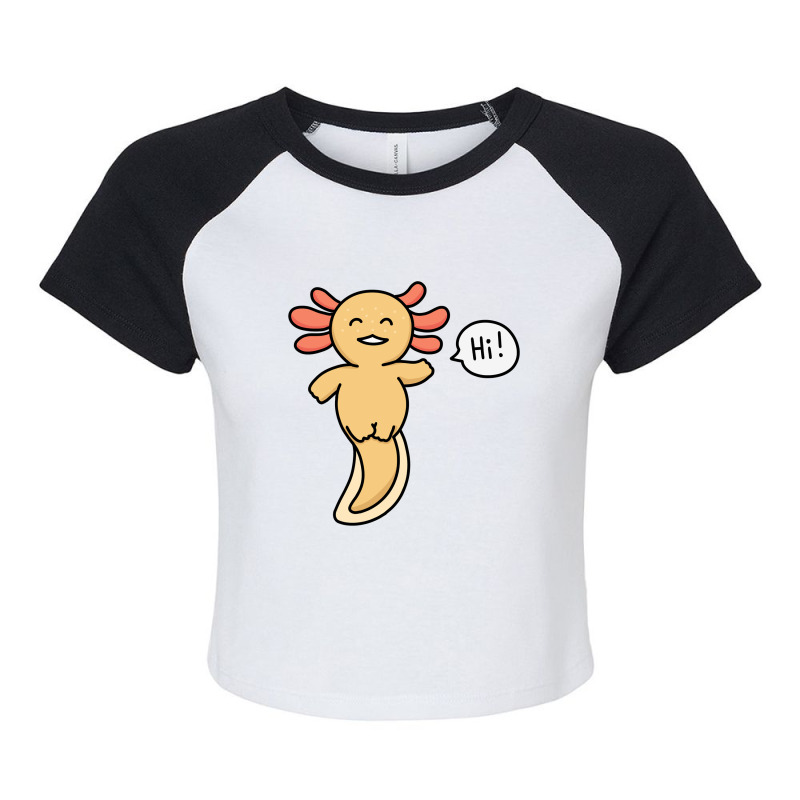 Golden Albino Axolotl (yellow Axolotl) Saying Raglan Crop Top by Min08 | Artistshot