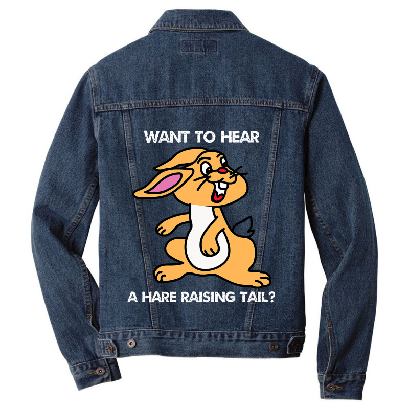 Fun Want To Hear A Hare Raising Tail Men Denim Jacket | Artistshot