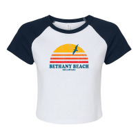 Bethany Beach Delaware De Vintage 70s Raglan Crop Top | Artistshot