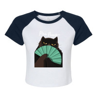 Pai Paws Black Cat Raglan Crop Top | Artistshot