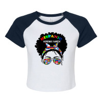 National Hispanic Heritage Month Latin Flags Messy Bun Latin T Shirt Raglan Crop Top | Artistshot