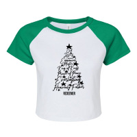 Names Of Jesus Christmas Tree Christmas Pajama Family Raglan Crop Top | Artistshot