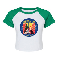 Petit Munster Vintage Francophile Cheese Label Raglan Crop Top | Artistshot