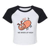 Peppa Pig Memes  Acrophobia Raglan Crop Top | Artistshot