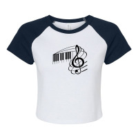 Musical Note Piano Raglan Crop Top | Artistshot