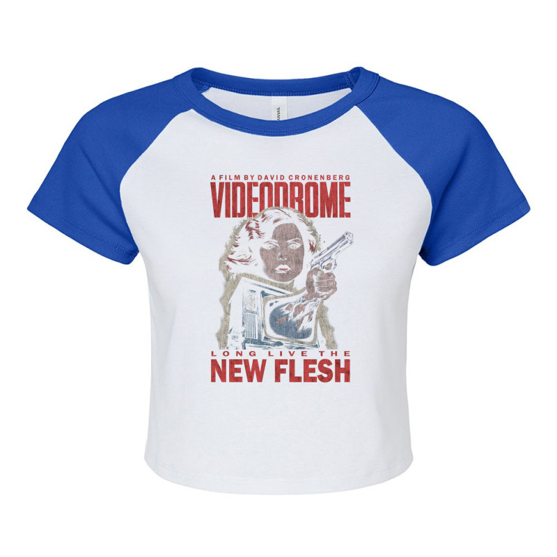 Videodrome (distressed) Raglan Crop Top by EvanWayneCofer | Artistshot