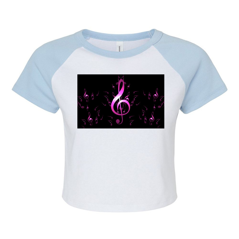 Light Color Music Notes Music Notes Music Lover Poster Raglan Crop Top by fgclabdib | Artistshot