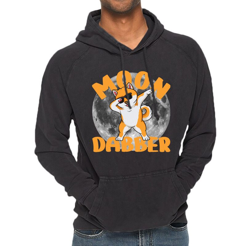 Funny Dabbing Shiba Inu Dog With Sunglasses Moon D Vintage Hoodie | Artistshot