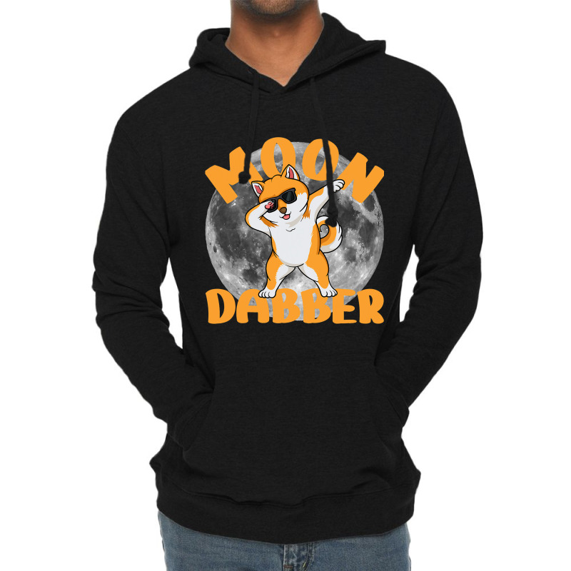 Funny Dabbing Shiba Inu Dog With Sunglasses Moon D Lightweight Hoodie | Artistshot