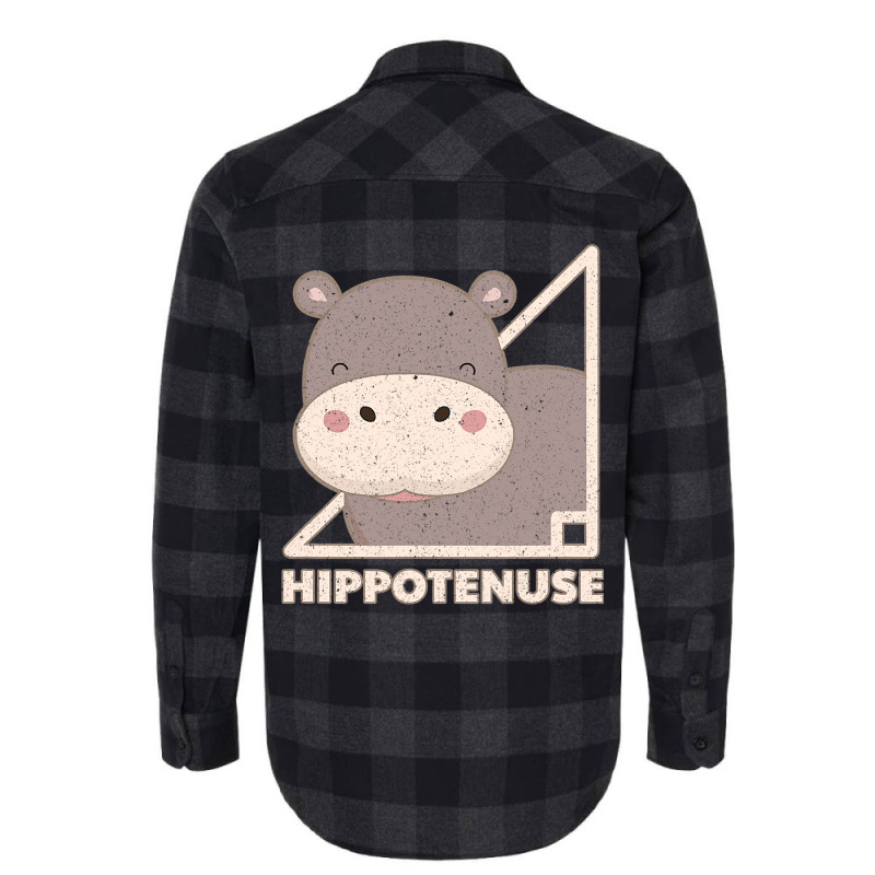 Funny Hippo Hippotenuse Vintage Animal Lovers Flannel Shirt | Artistshot