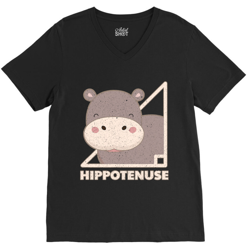 Funny Hippo Hippotenuse Vintage Animal Lovers V-neck Tee | Artistshot