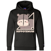 Funny Hippo Hippotenuse Vintage Animal Lovers Champion Hoodie | Artistshot