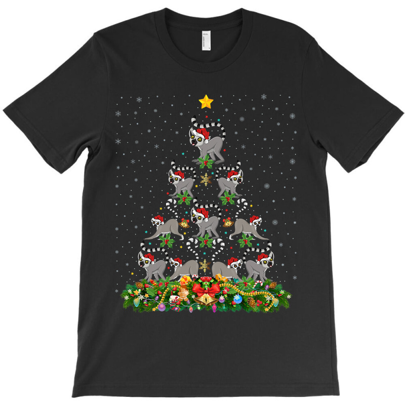 Funny Lemur Xmas Tree Gift Santa Hat Lemur Christm T-shirt | Artistshot