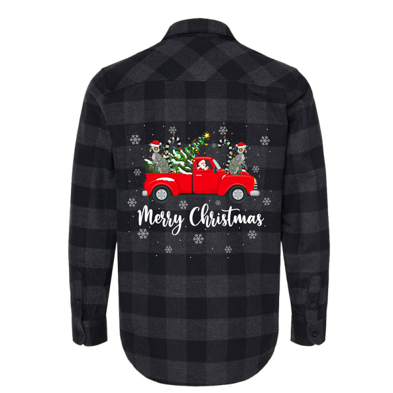 Funny Santa Riding Christmas Tree Truck Lemur Chri Flannel Shirt | Artistshot