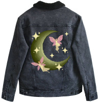 Fairycore Aesthetic Fairy Core Grunge Crescent Moo Unisex Sherpa-lined Denim Jacket | Artistshot