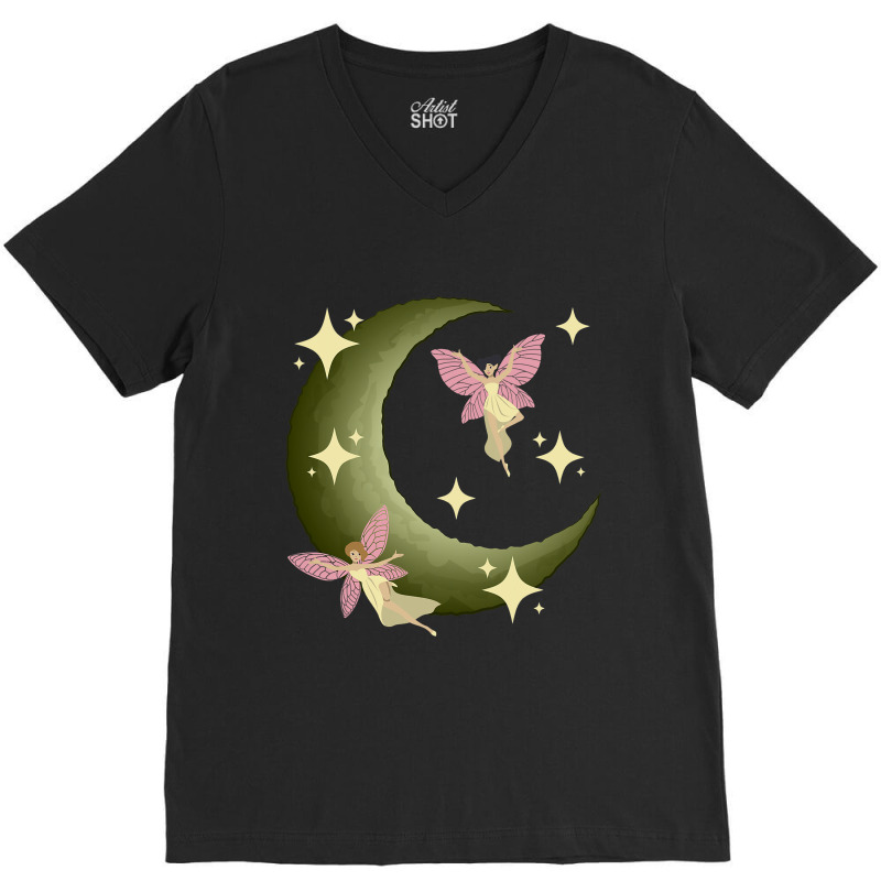 Fairycore Aesthetic Fairy Core Grunge Crescent Moo V-neck Tee | Artistshot