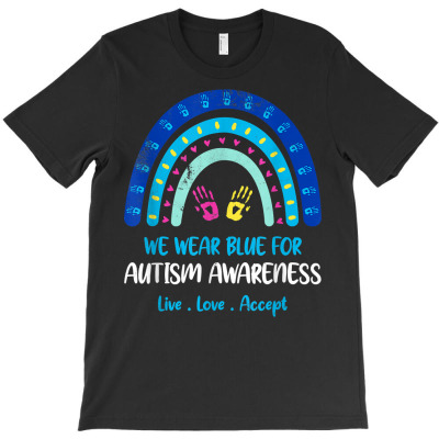 We Wear Blue For Autism Awareness Month T Shirt T-shirt Designed By Suarez Greenantonia