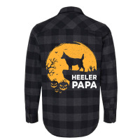 Full Moon Halloween Heeler Papa Australian Cattle  Flannel Shirt | Artistshot