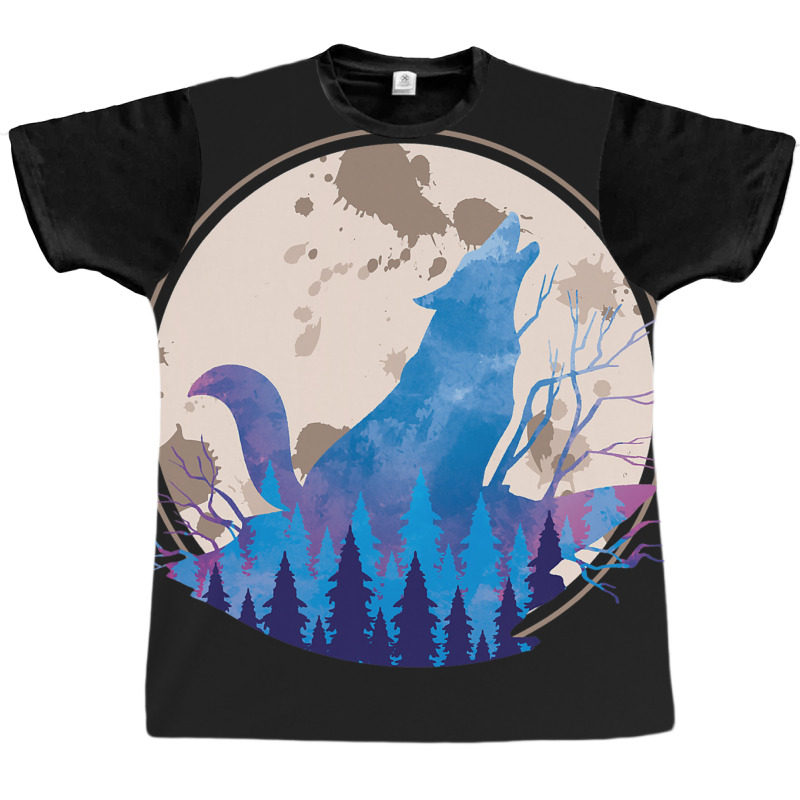 Full Moon Predator Howling Wolf Forest Animal Vint Graphic T-shirt | Artistshot