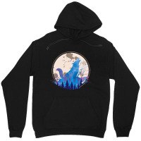 Full Moon Predator Howling Wolf Forest Animal Vint Unisex Hoodie | Artistshot