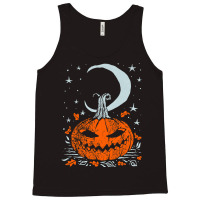 Funny Pumpkin Face With Moon Star Halloween Night Tank Top | Artistshot